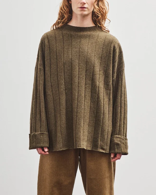 7115 by Szeki Merino Wide Ribbed Sweater, Olive Long Sweater Short Sweater Cropped Sweater