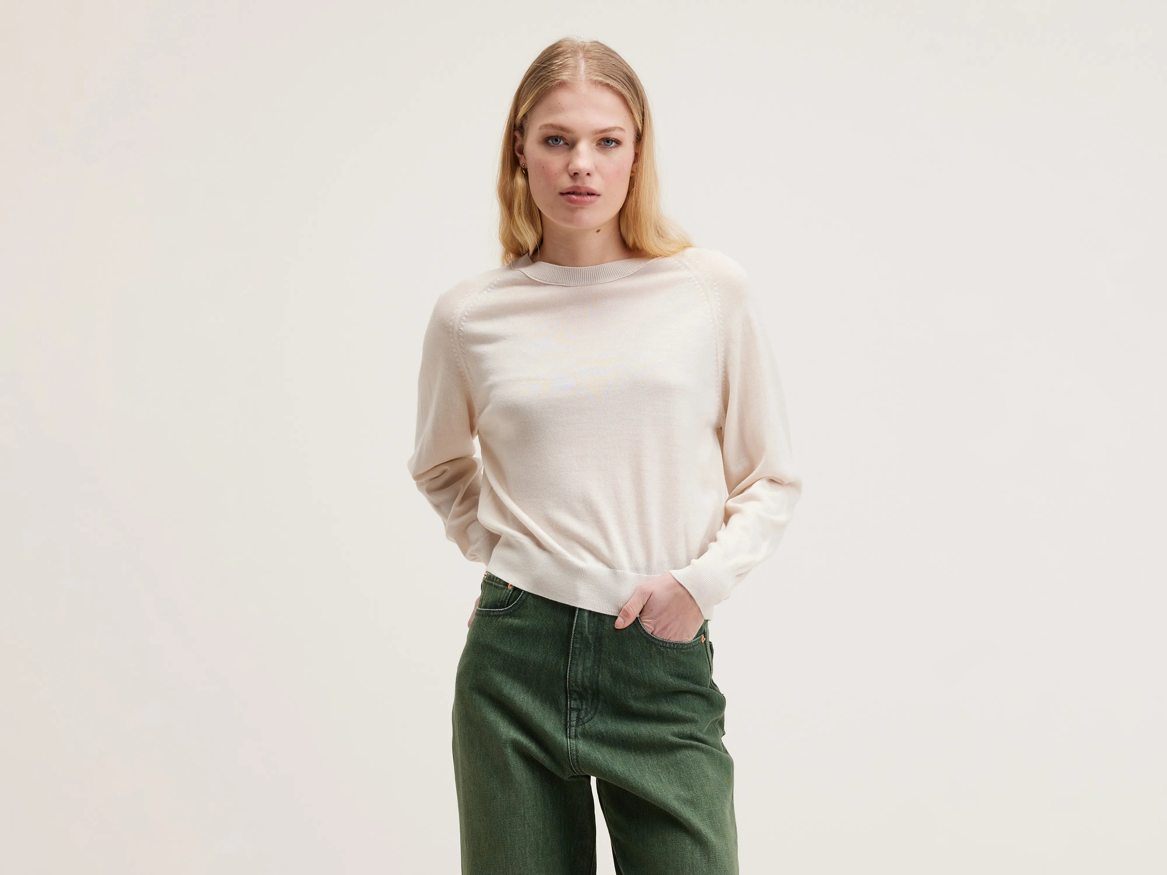 Delen classic sweater (242 / W / IVORY) Layered Multi-layer Single Layer