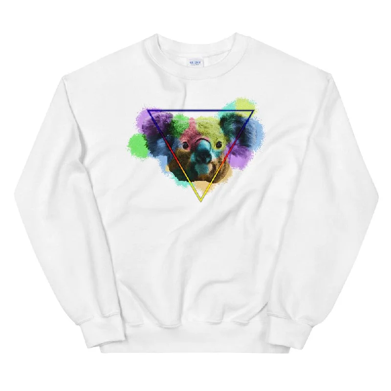 Colored Koala Unisex Sweatshirt Hoodie with Lace Feminine Delicate