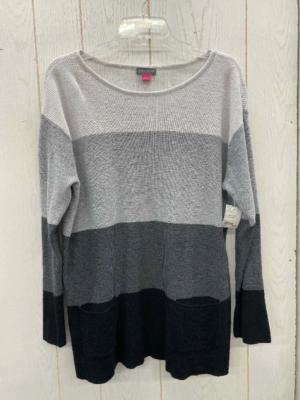 Vince Camuto Gray Womens Size L Sweater Open Front Closed Front Wrap Front