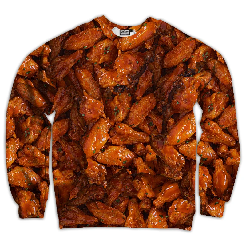 Chicken Wings Unisex Sweatshirt Hoodie with Cuffed Sleeves Snug Secure