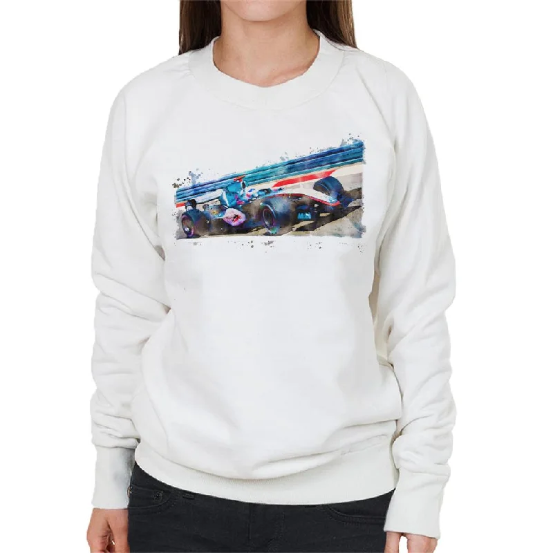 Motorsport Images Kimi Raikkonen McLaren Merc MP420 Women's Sweatshirt Hoodie with Hem Raw Edge Edgy Unfinished