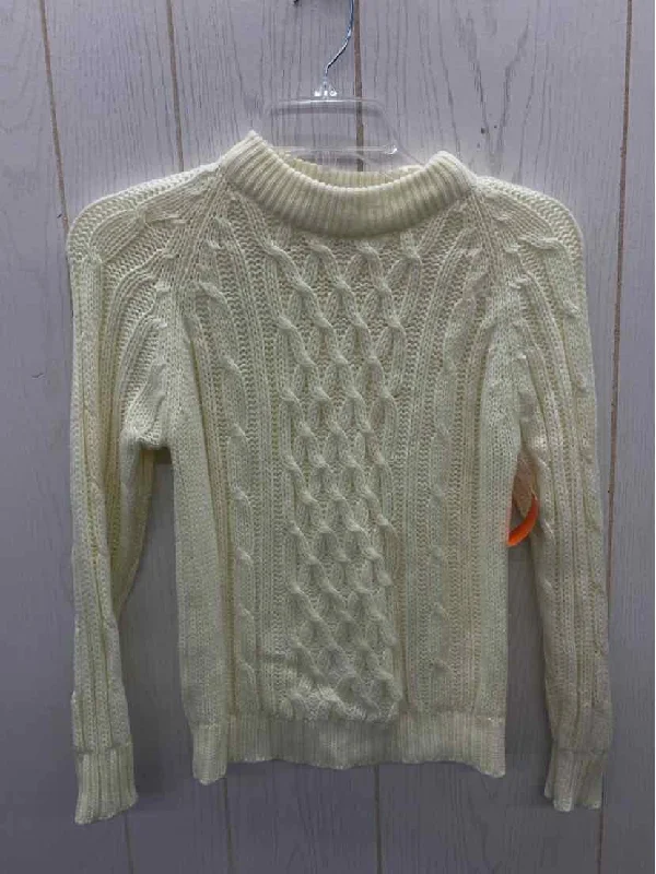 Cream Womens Size XS Sweater Mesh Sweater Canvas Denim