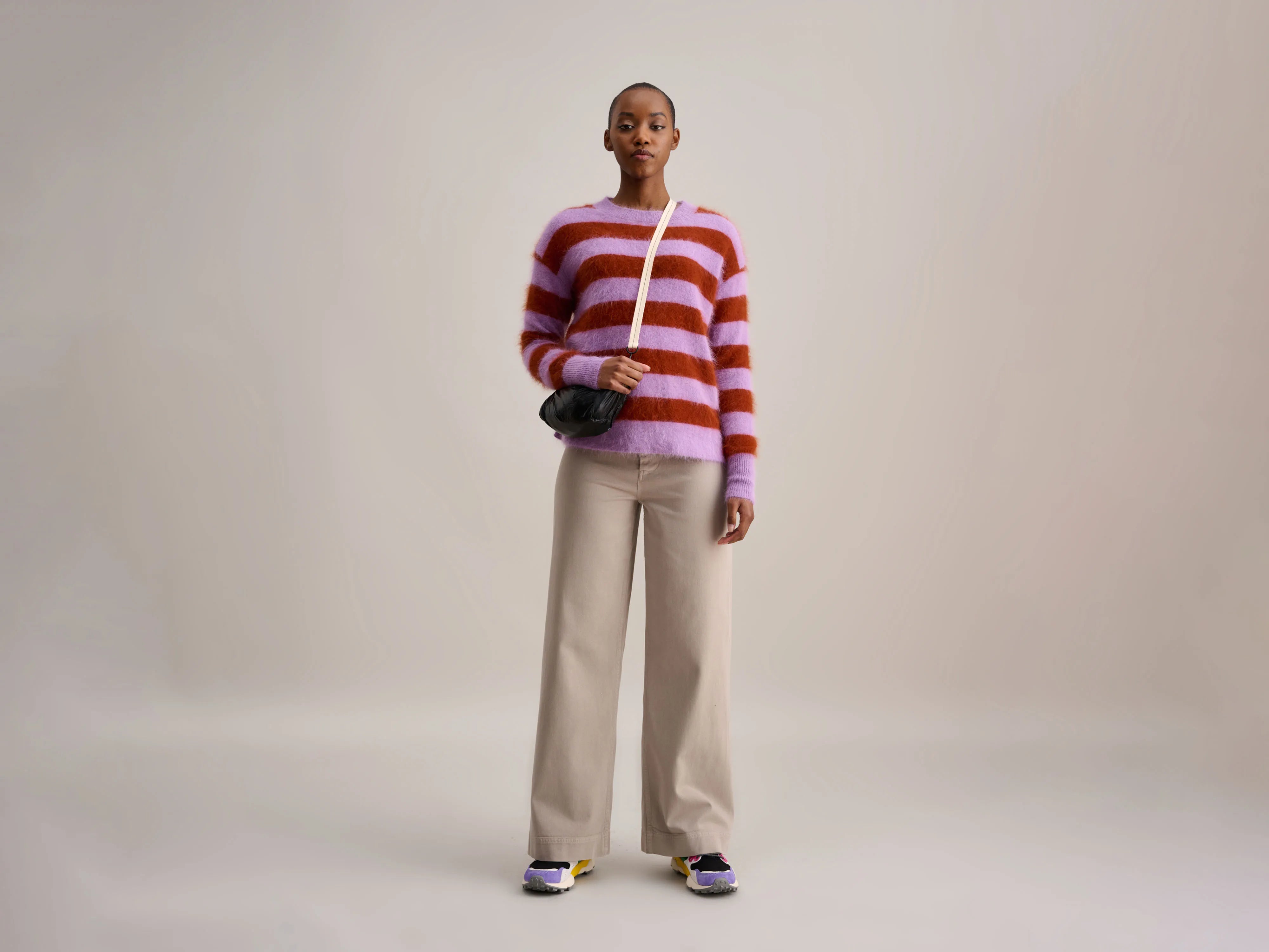 Datipe Sweater (232 / W / STRIPE A) Collared Crew Neck Turtle Neck