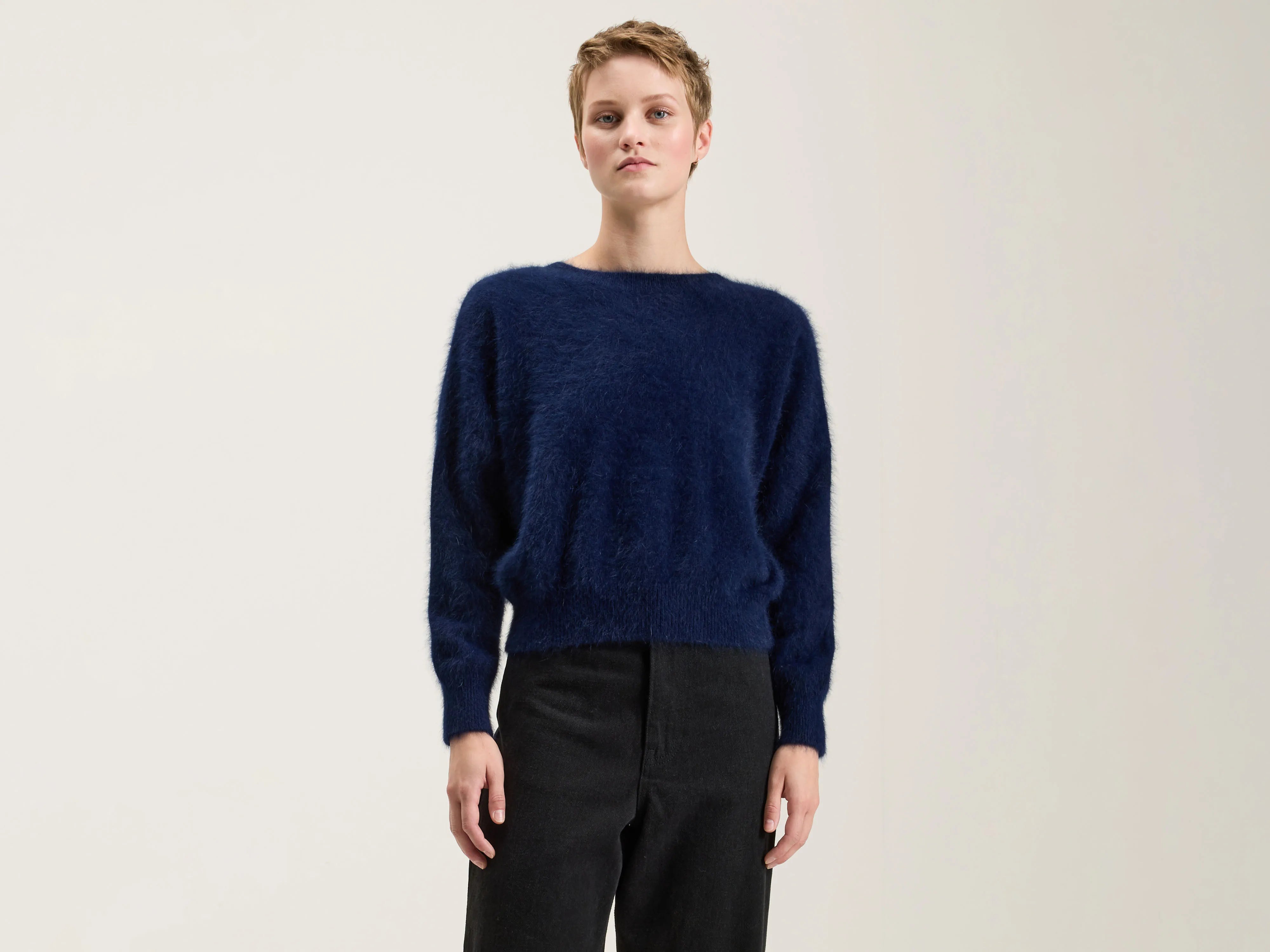 Datti angora-blend sweater (242 / W / NAVY) Soft Cozy Warm