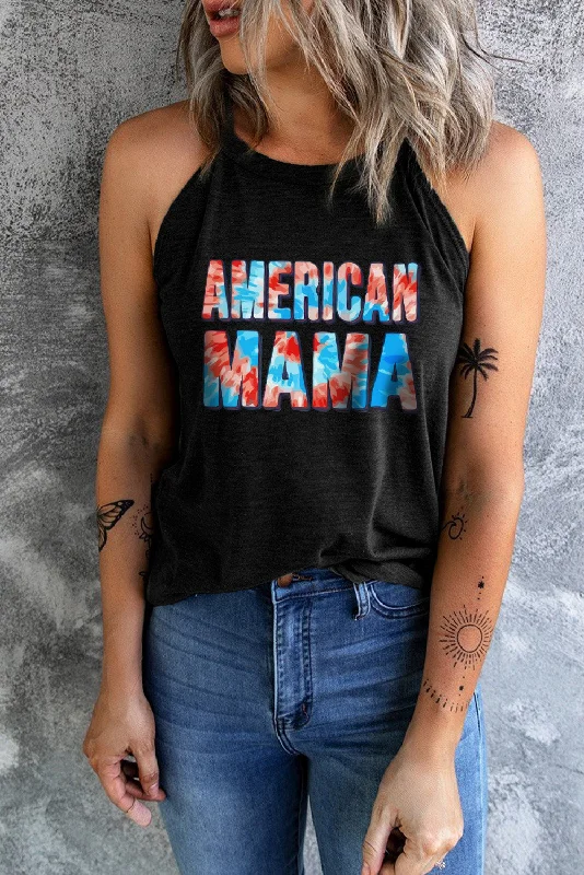 AMERICAN MAMA Graphic Tank tie dye tank