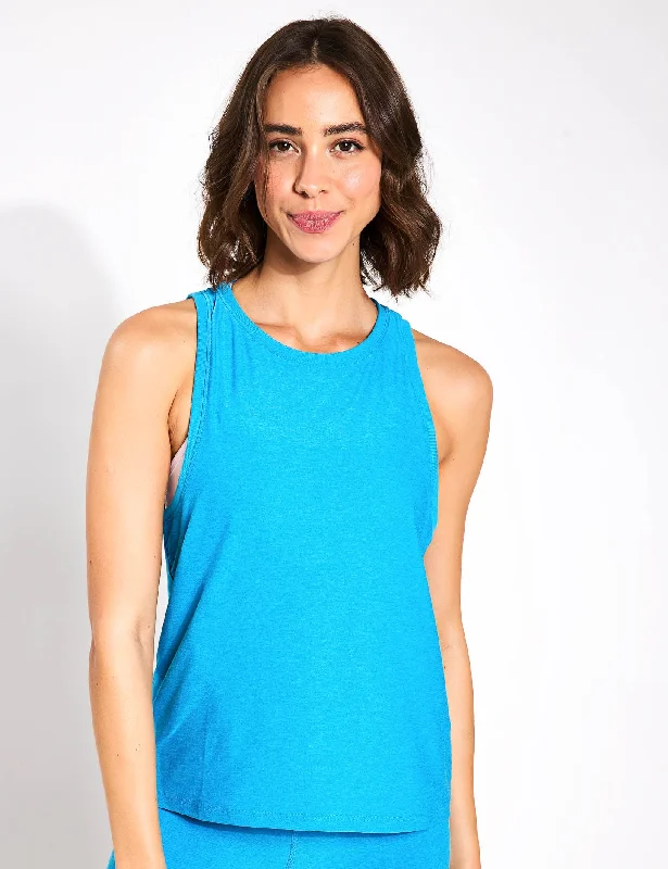 Featherweight Rebalance Tank - Cali Blue Heather activewear tank top