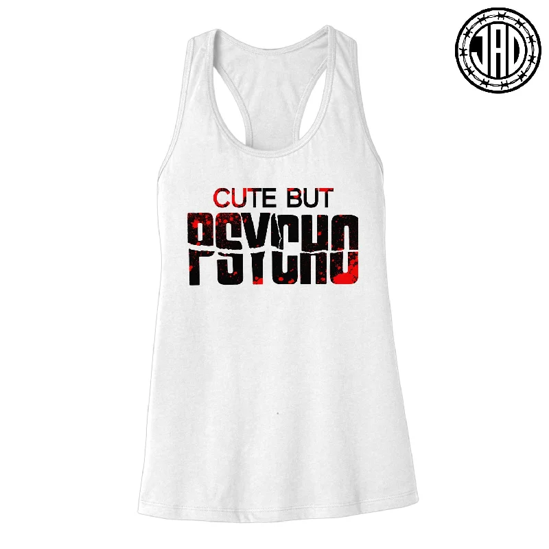 Cute But Psycho - Women's Racerback Tank baby blue tank