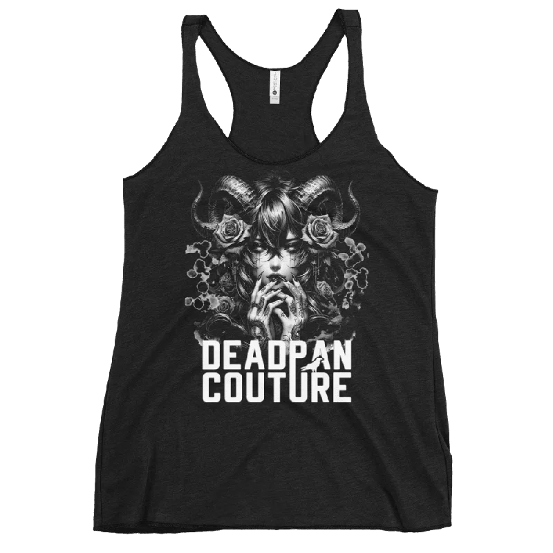 Deadpan Couture "Enthroned Goddess" Racerback Tank grey tank top