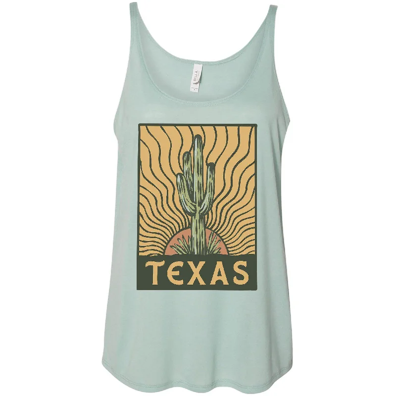 Desert Sunset Texas Flowy Tank beige tank top