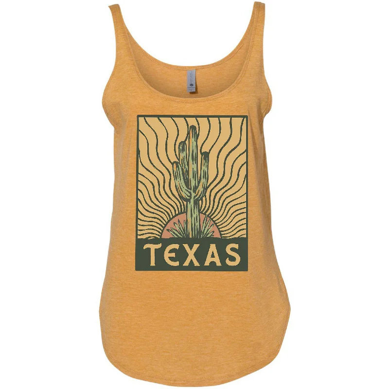 Desert Sunset Texas Side Slit Tank soft pink tank