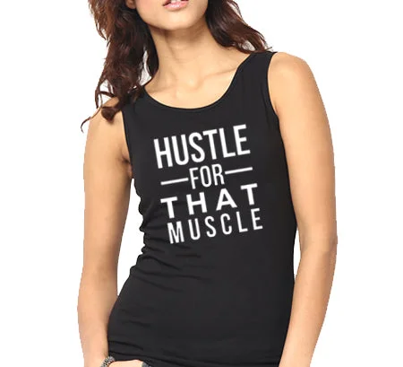 HUSTLE FOR MUSCLE Women's Tank Top black tank top