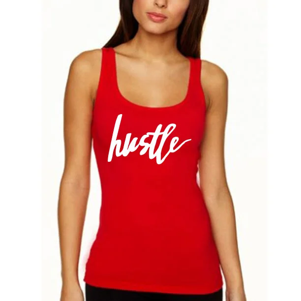 HUSTLE Women's Tank Top (Cursive) flirty tank top