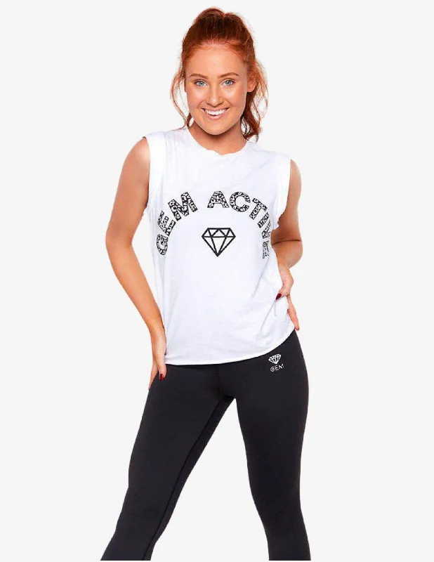 Muscle Tank Top (White) playful tank top