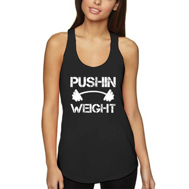 PUSHIN WEIGHT Women's Racerback Tank Top metallic tank top