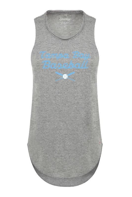 Sportiqe Women's Grey Tampa Bay Baseball Tank Top charcoal tank top