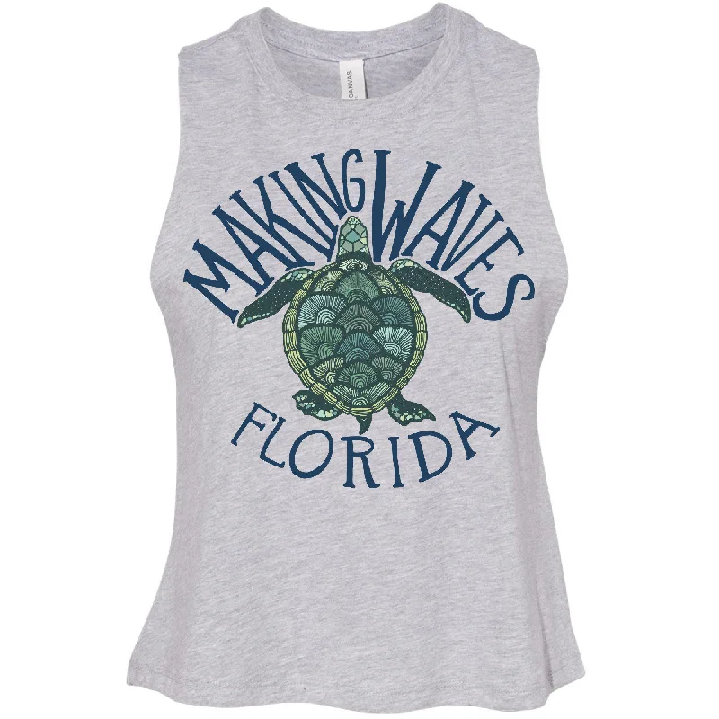 Sea Turtle Florida Cropped Tank floral tank top