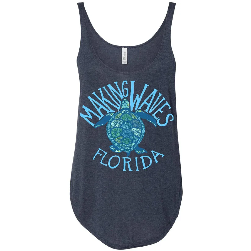 Sea Turtle Florida Side Slit Tank charcoal tank top