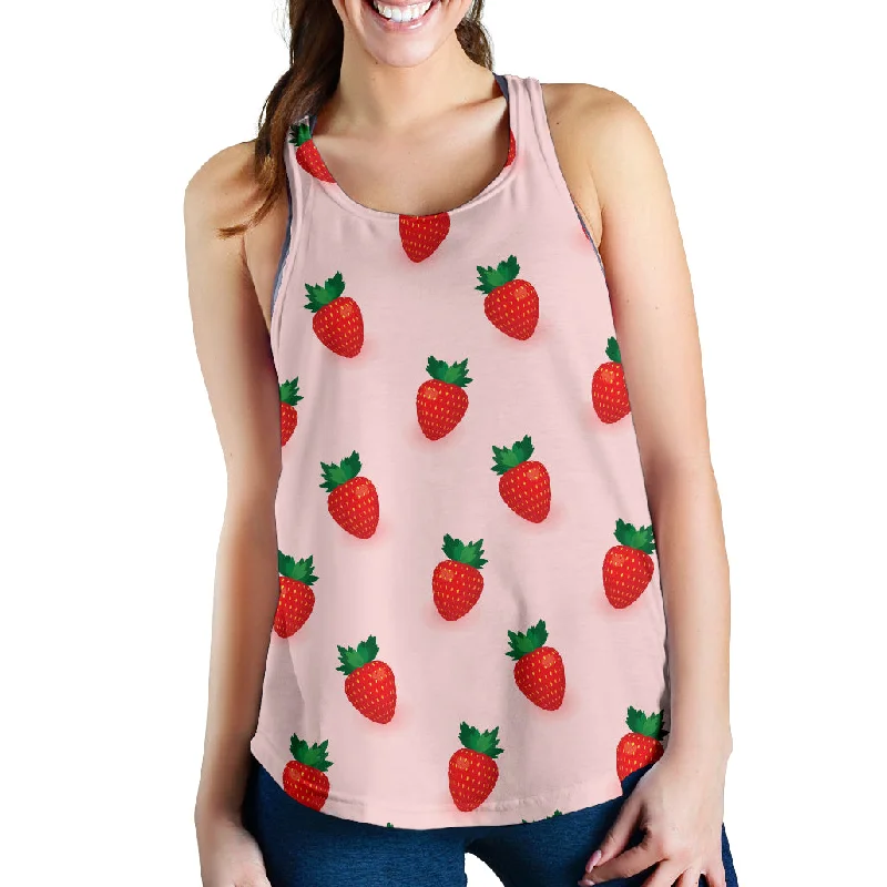 Strawberry beautiful pattern Women Racerback Tank Top pastel tank top