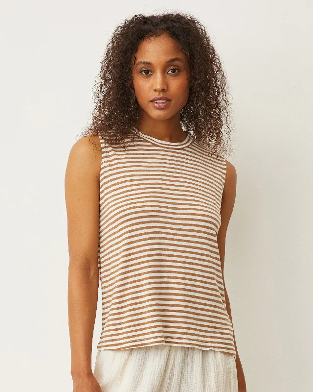 Stripe Muscle Tank relaxed fit tank