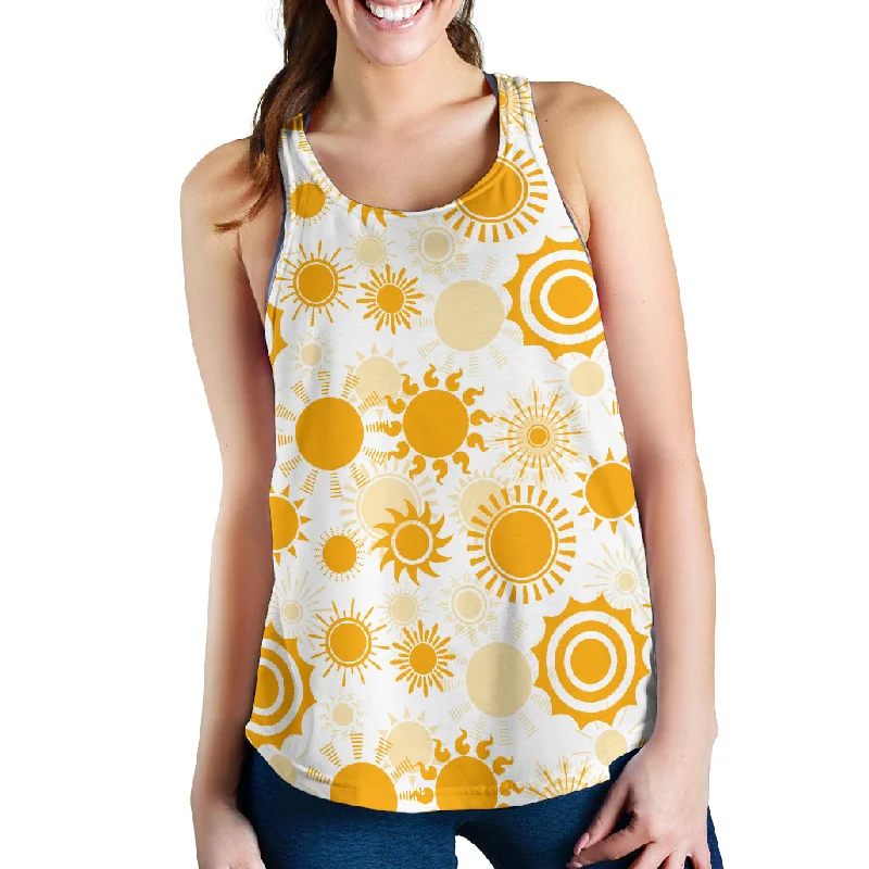 Sun design pattern Women Racerback Tank Top bright tank top