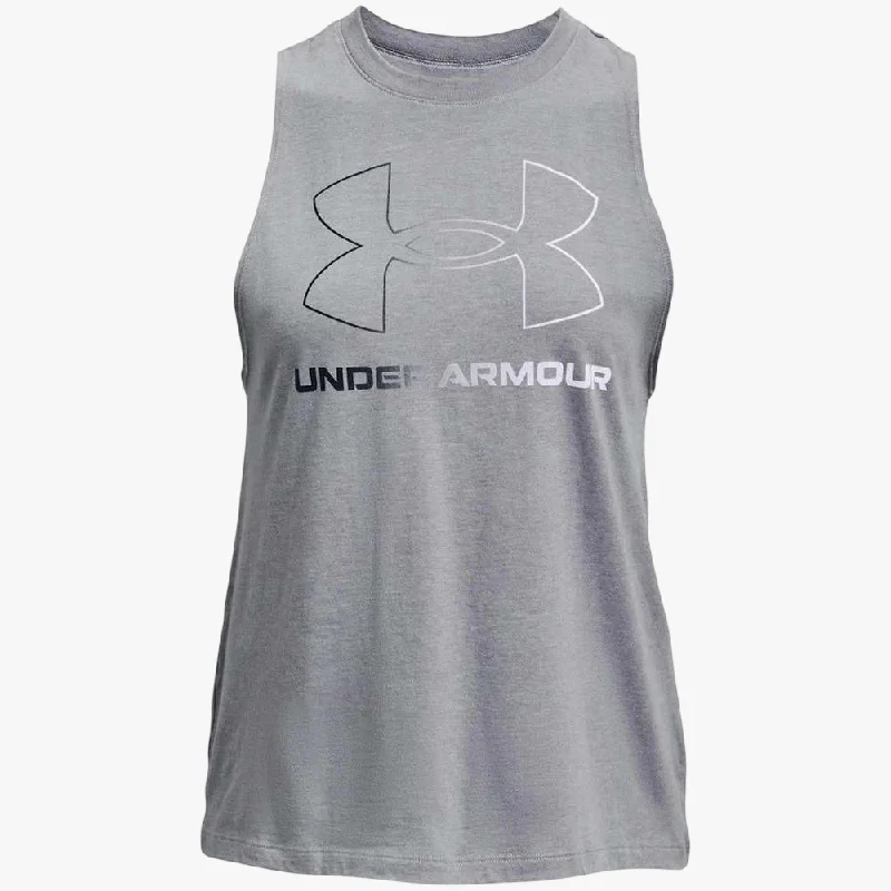 Under Armour Womens Knockout Tank Top 035 Grey beige tank top