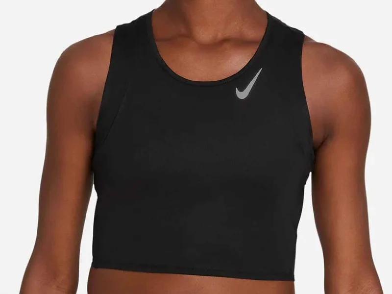 Women's Nike Dri-Fit Race Cropped Tank - DD5921-010 lace tank top