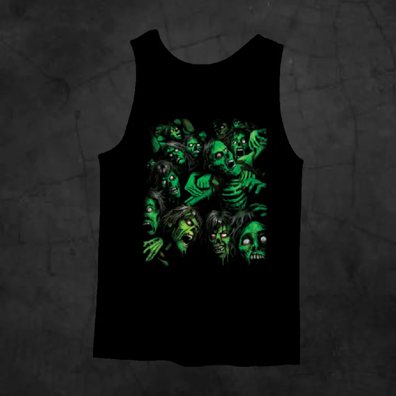 ZOMBIE PILE TANK TOP teal tank top