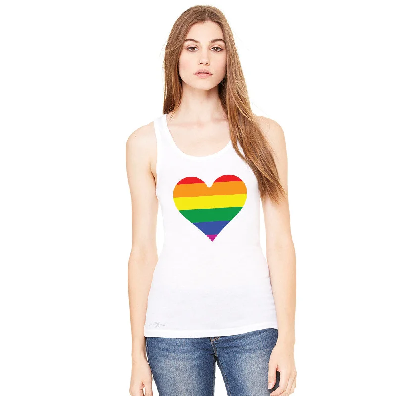 Zexpa Apparel™ Gay Pride Rainbow Love Heart Strong Women's Tank Top Pride Sleeveless graphic tank top