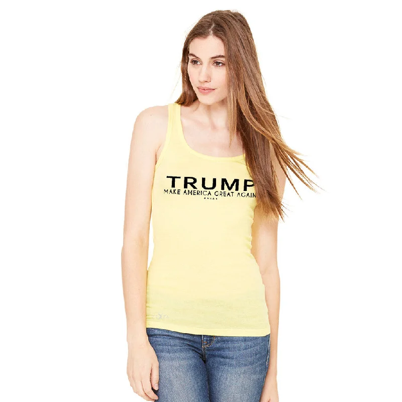 Zexpa Apparel™ Donald Trump Make America Great Again Campaign Classic Black Design Women's Tank Top Elections Sleeveless ivory tank top