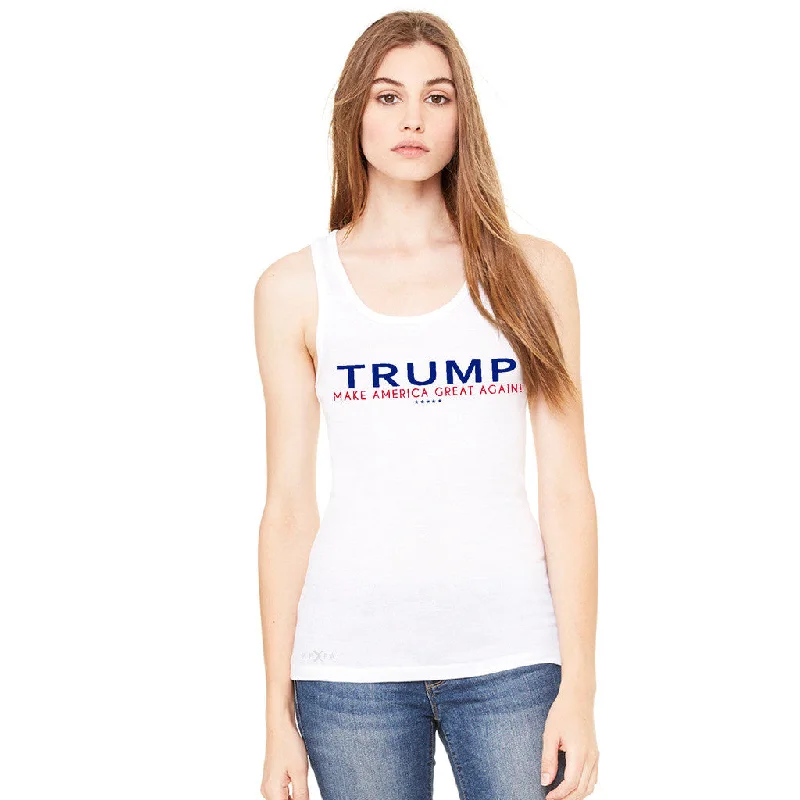 Zexpa Apparel™ Donald Trump Make America Great Again Campaign Classic Navy Red Design Women's Tank Top Elections Sleeveless neon tank top