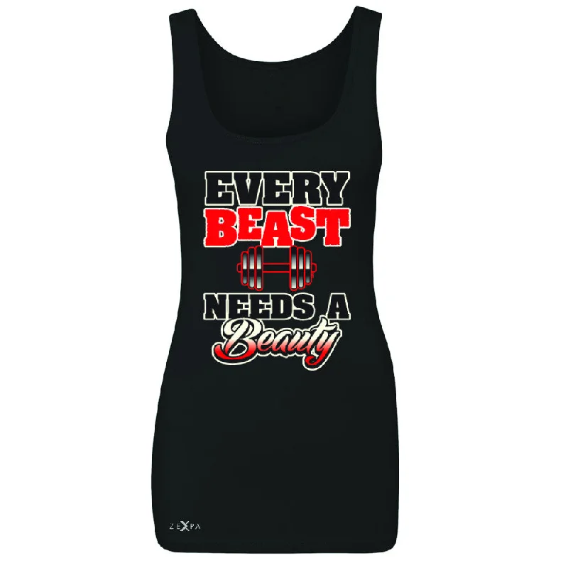 Zexpa Apparel™ Every Beast Needs A Beauty Valentines Day Women's Tank Top Couple Sleeveless layering tank top