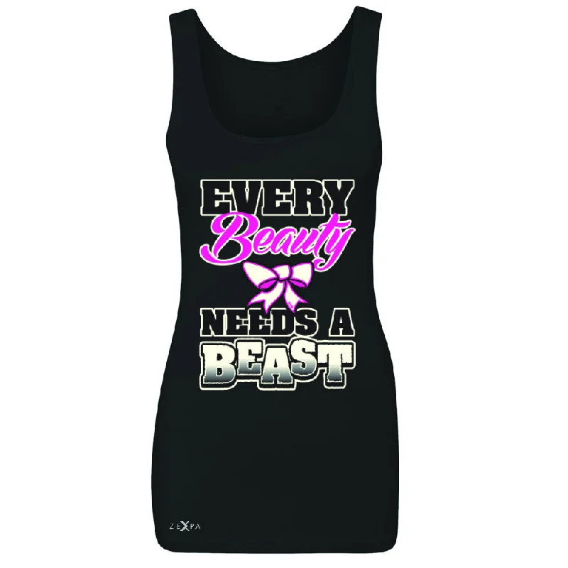 Zexpa Apparel™ Every Beauty Needs A Beast Valentines Day Women's Tank Top Couple Sleeveless stylish tank top