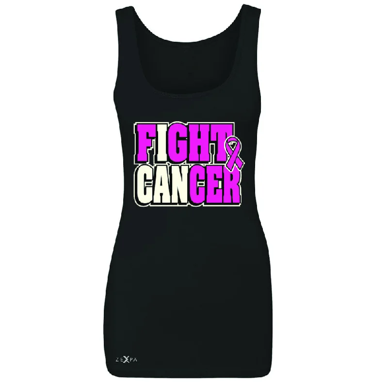 Zexpa Apparel™ Fight Cancer I CAN Women's Tank Top Breast Cancer Sleeveless lime green tank