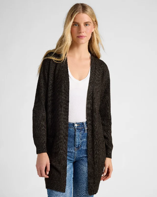 Pacific Marled Pocket Cardigan Fitted Loose Oversized