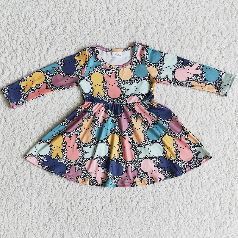 Baby Girl Dress Bunny Print Easter Cute Girls Dresses 6 A28-20 Tunics Custom made