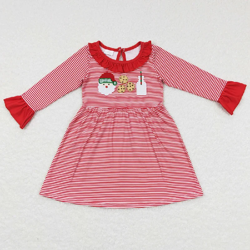 Baby Girls Dress Christmas Santa Cookie Long Sleeve Knee Length Dresses GLD0411 Tunics Favorite customer