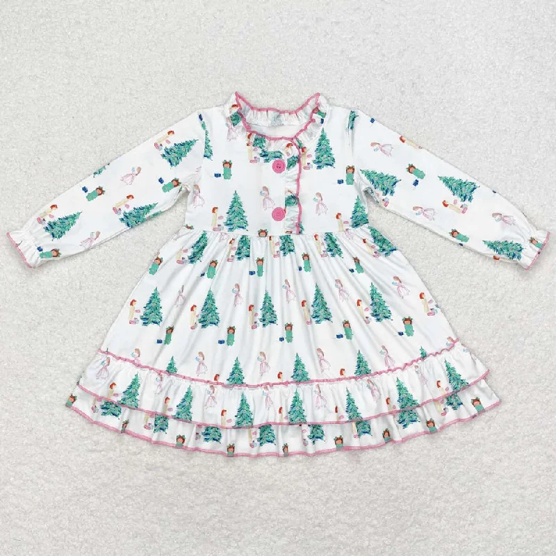 Baby Girls Dress Christmas Tree Gifts Knee Length Gown Dresses GLD0622 Tunic Top Casual