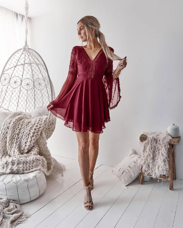 Bethany Dress - RED Tunics Long Elegant