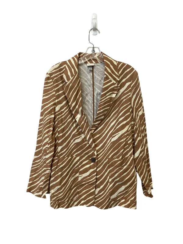 Blazer By A New Day In Animal Print, Size: M Women's Travel Jacket