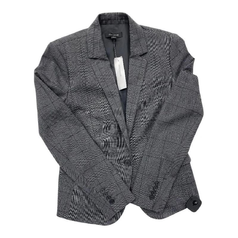 Blazer By Ann Taylor In Grey, Size: 2 Women's Plaid Suit