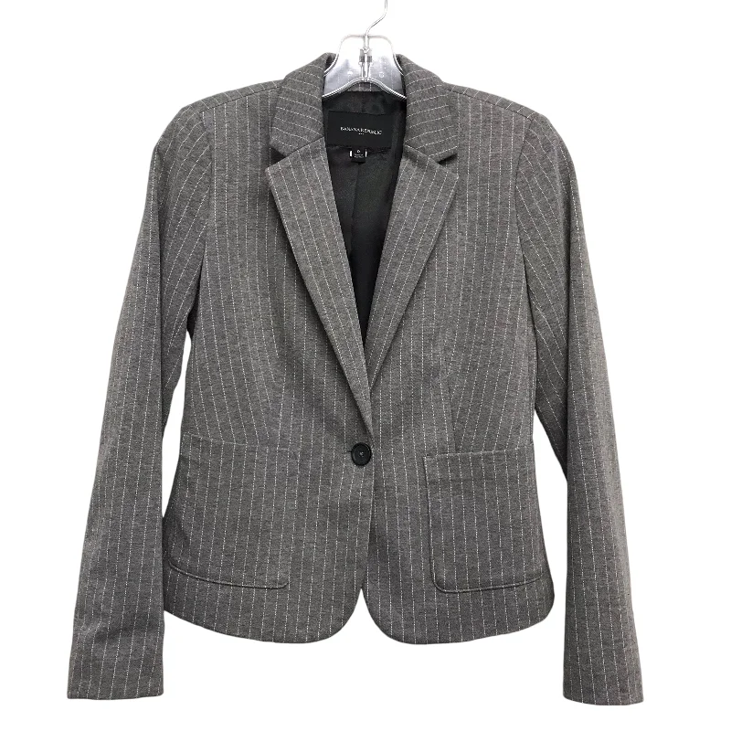 Blazer By Banana Republic In Grey, Size:Xs Slimming Women's Blazer