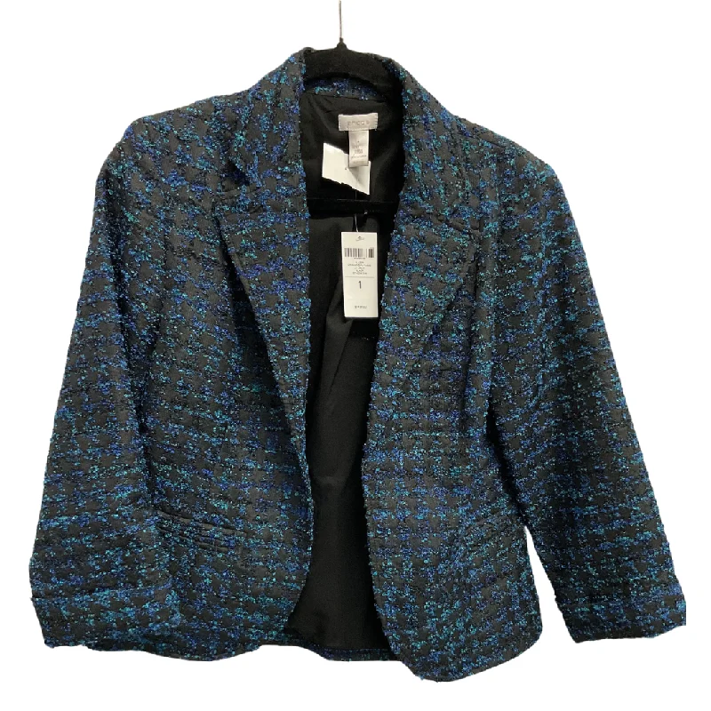 Blazer By Chicos In Blue & Green, Size: S Women's High-End Blazer