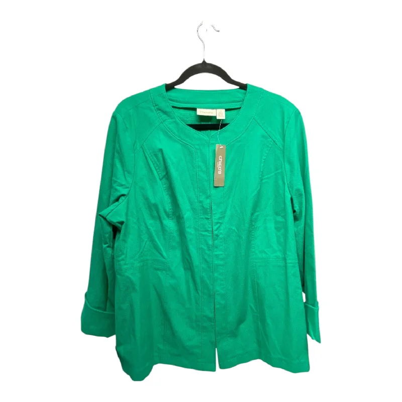 Blazer By Chicos In Green, Size: Xl Slim Fit Blazer