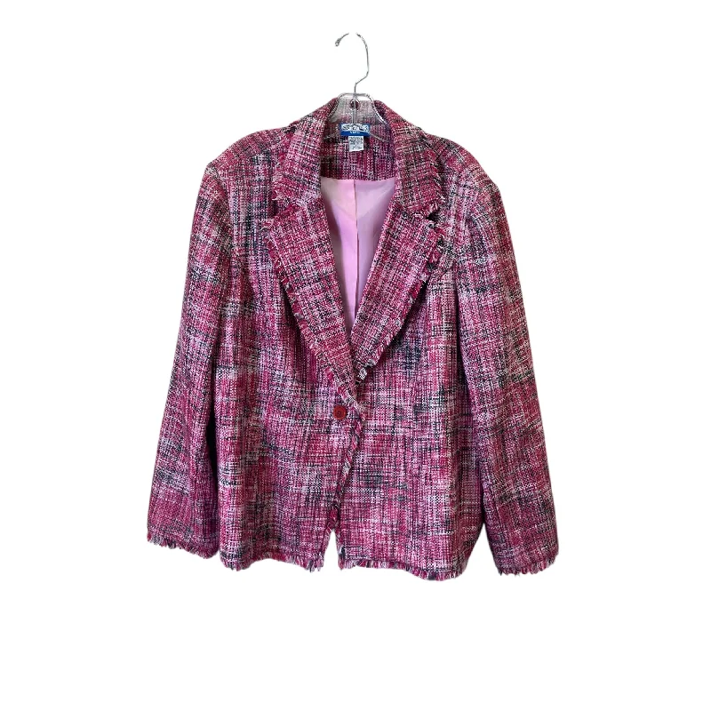 Blazer By Notches In Pink, Size:2X Women's Long Blazer