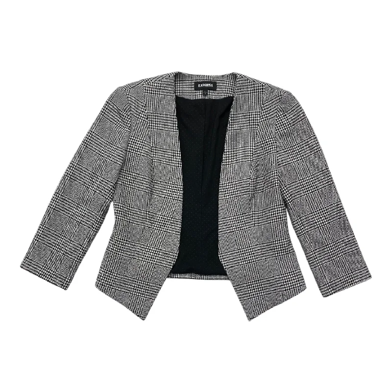 Blazer By Express In Black & White, Size: Xs Women's Solid Blazer