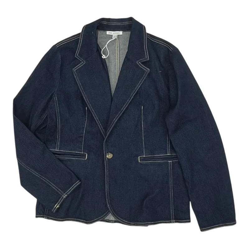 Blazer By Free Assembly In Blue Denim, Size:L Women's Lightweight Blazer