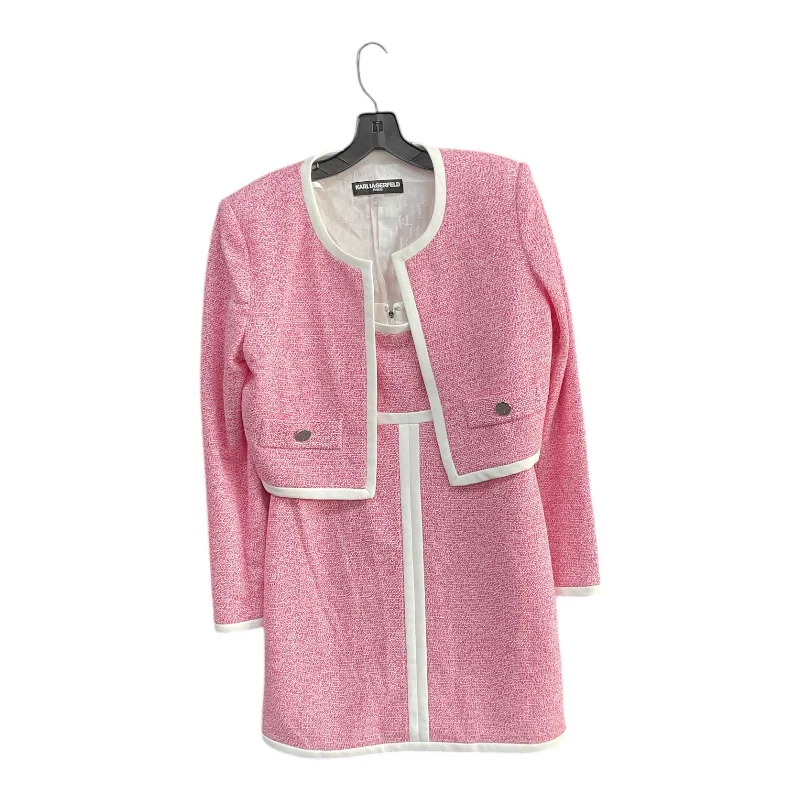 Blazer By Karl Lagerfeld In Pink, Size: 8 Women's Navy Jacket