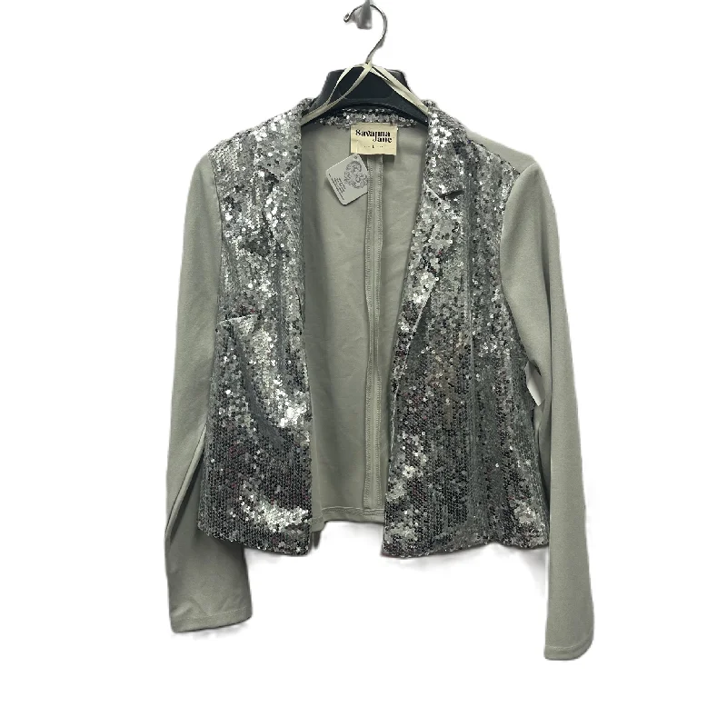 Blazer By Savanna Jane In Silver, Size: L Women's Luxurious Jacket