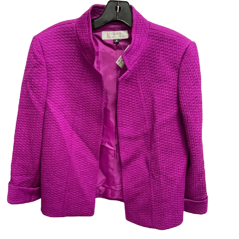 Blazer By Tahari By Arthur Levine In Purple, Size: 8 Women's Custom Jacket